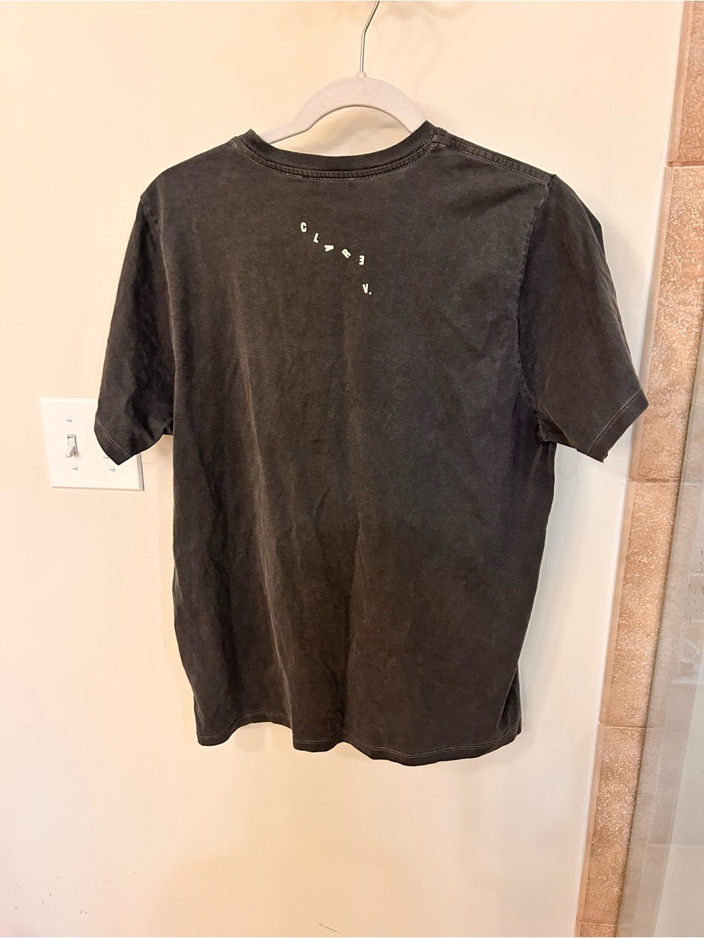 Clare V Washed Black Tee with Cream 'Excusez-Moi' Graphic - Picture 3 of 5